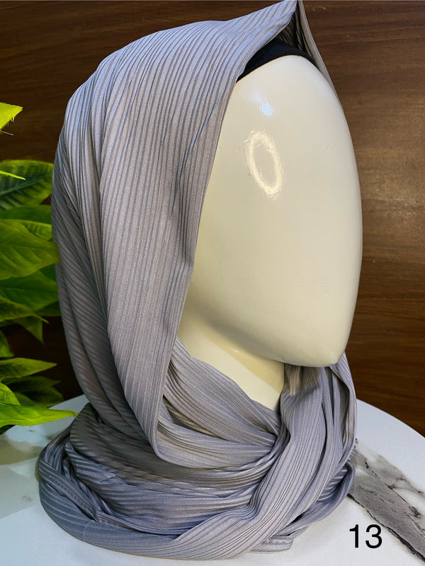 Ribbed Jersey Hijab - Silver Grey