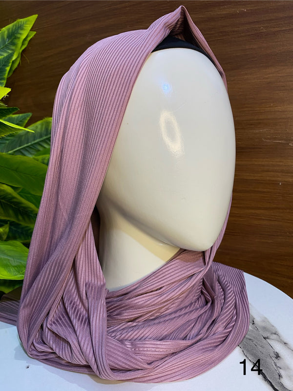 Ribbed Jersey Hijab - Tea Pink
