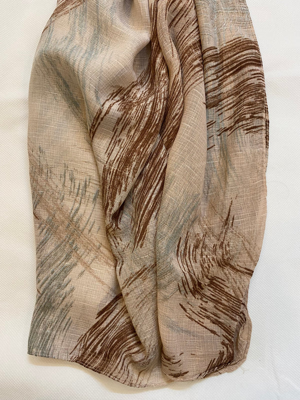 Tie-dye Printed Lawn Hijab - Sand