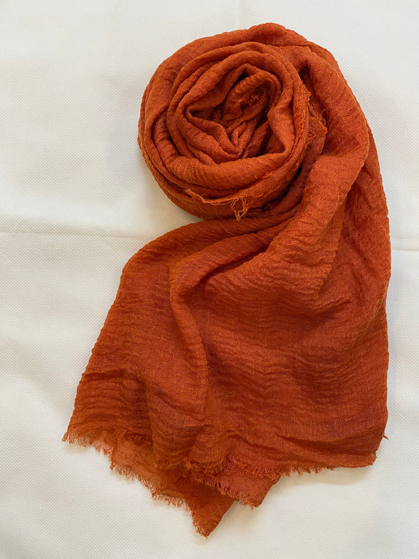 Crinkle Crimps Hijab - Rust