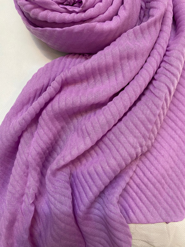 Plain Crumpled Hijab - Lilac