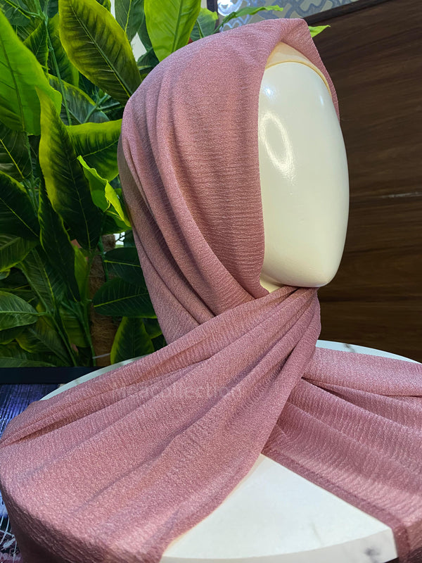 Crinkle Jersey Hijab - Pink