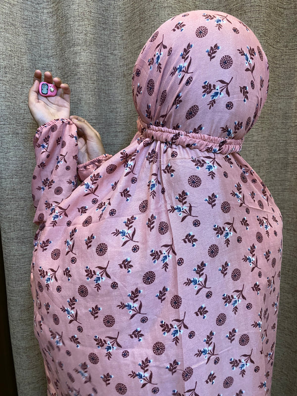 Namaz Chadar With Sleeves - Lily Pink