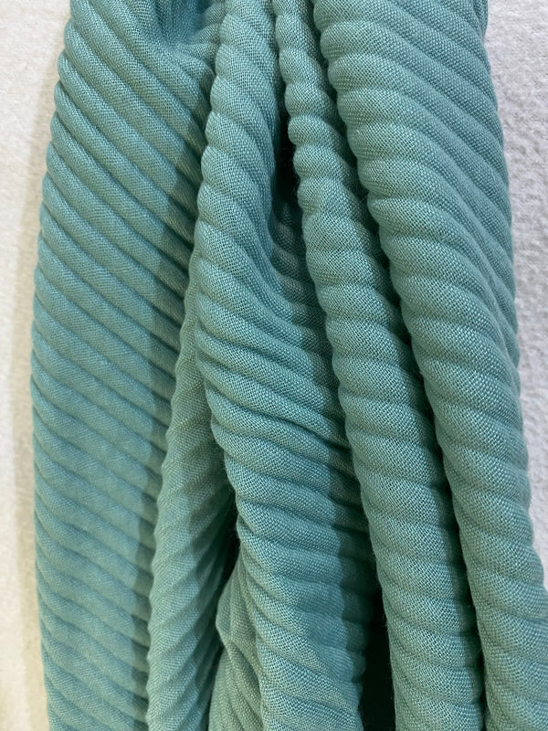 Plain Crumpled Hijab - Seagreen