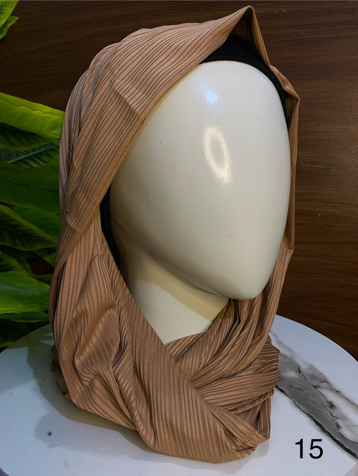 Ribbed jersey hijab hazel color
