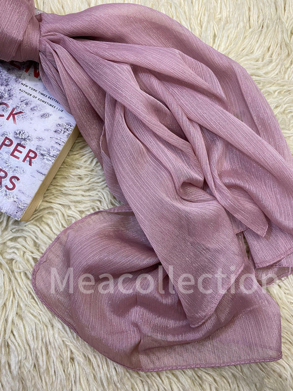 Metallic Chiffon Hijab - Mauve