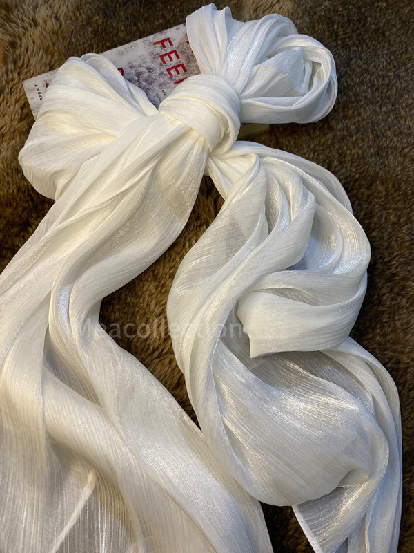 Viral Organza Silk Hijab - White