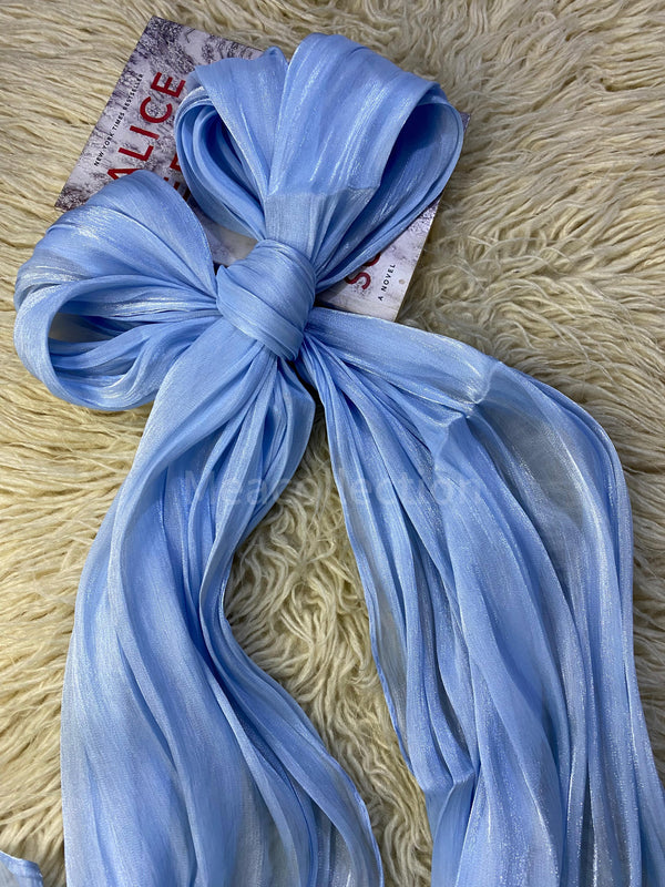 Viral Organza Silk Hijab - Light Blue