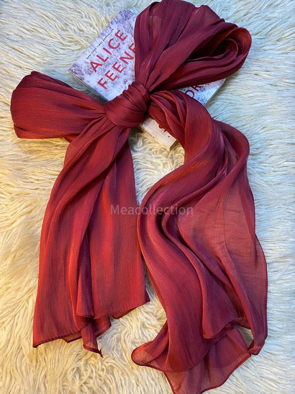 Viral Organza Silk Hijab - Red