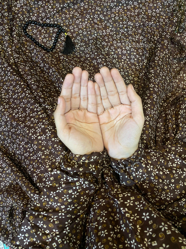 Namaz-Chadar-with-Sleeves - Coffee-Blossom