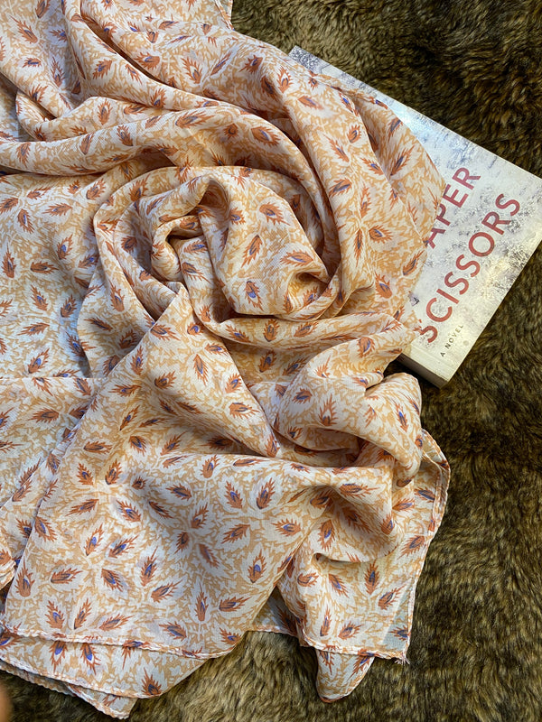 Printed-Chiffon-Hijabs-Pink-Leaf
