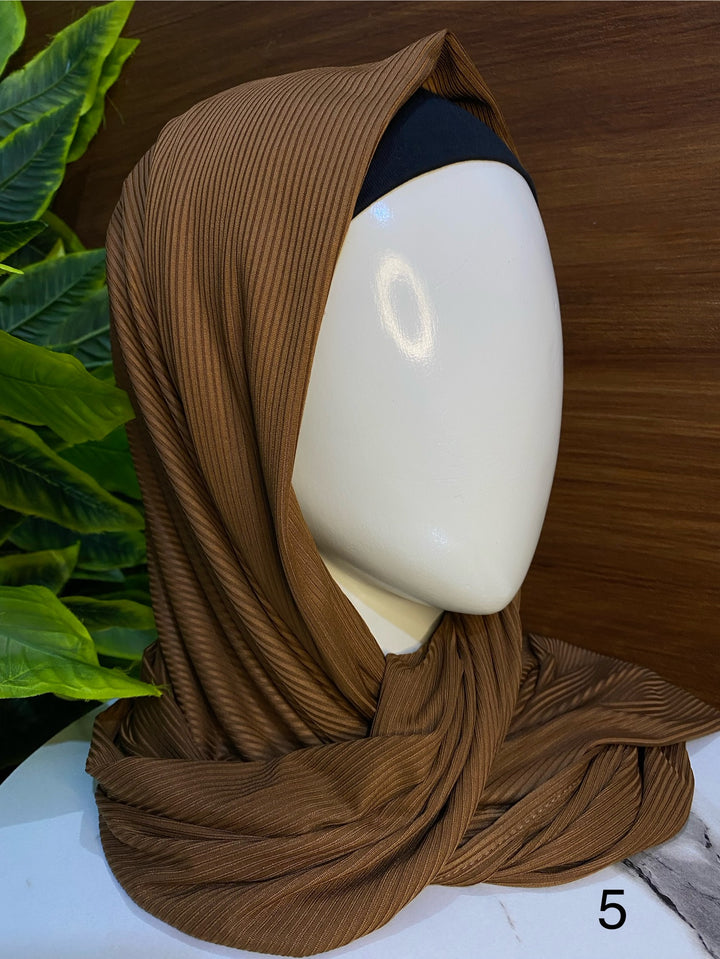 Ribbed jersey hijab brown