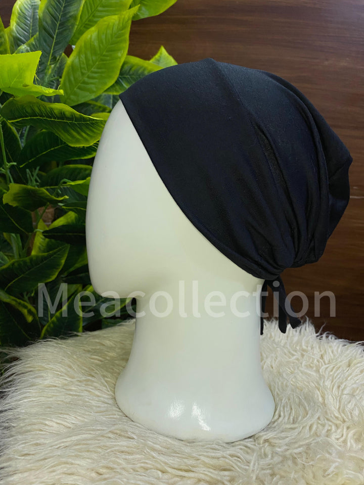 Ribbon-Hijab-Cap-Black