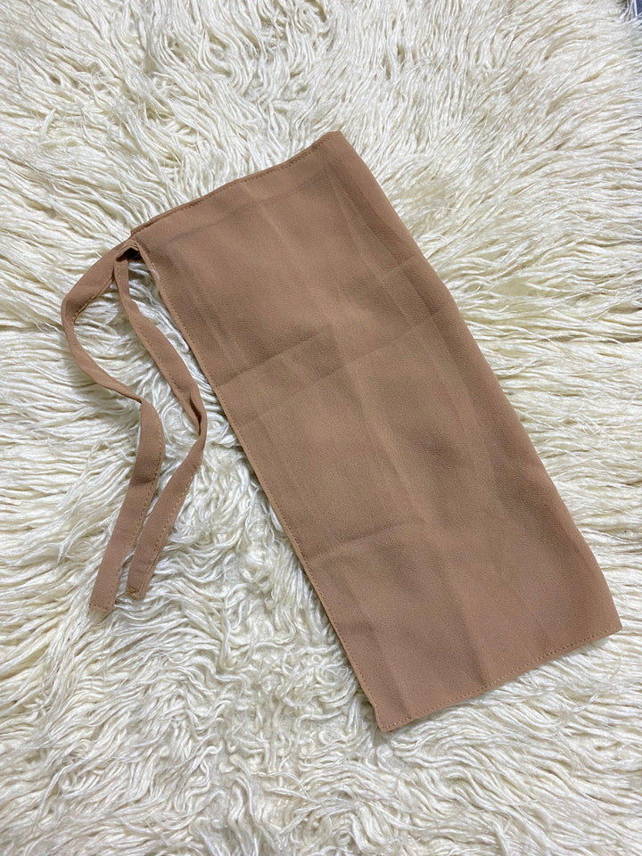 Tie Back Half Niqab - Brown By MeaCollection.pk