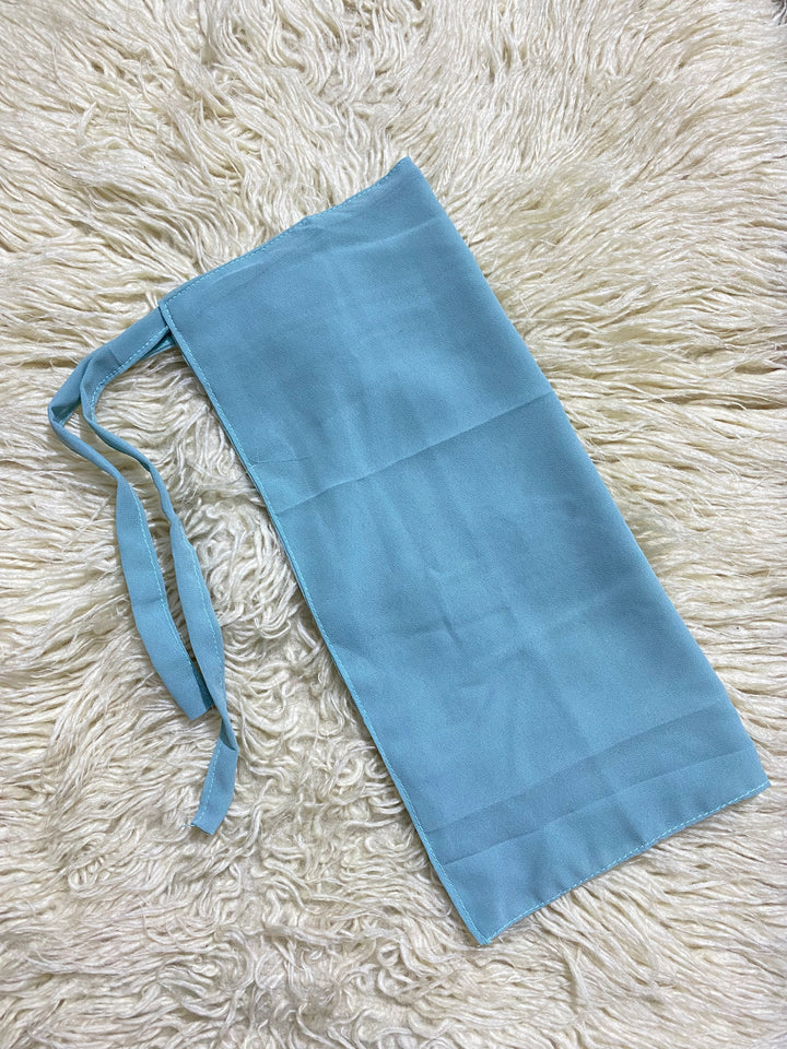 Tie Back Half Niqab Ice Blue By Meacollection.pk