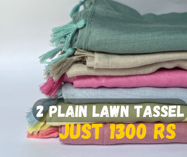 Lawn Tassel Hijab Pack Of 2