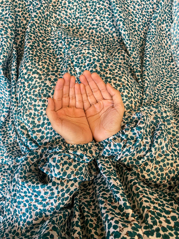 Namaz Chadar With Sleeves - Daisy Teal
