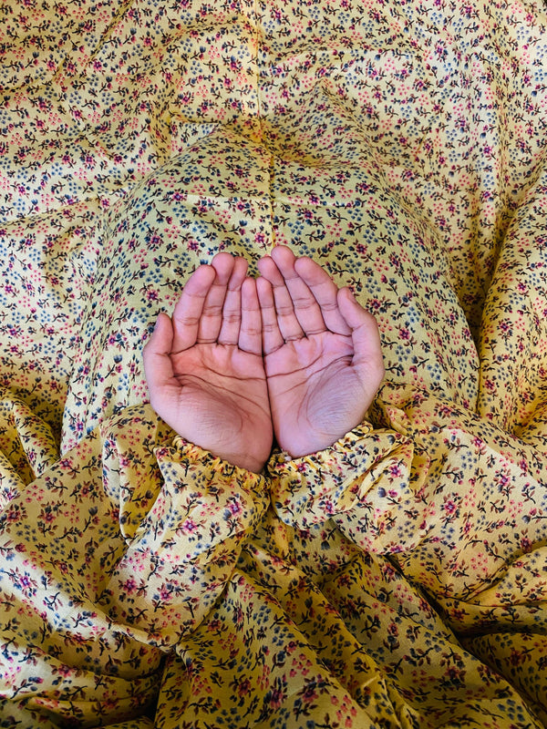 Namaz Chadar With Sleeves - Lemon Charm